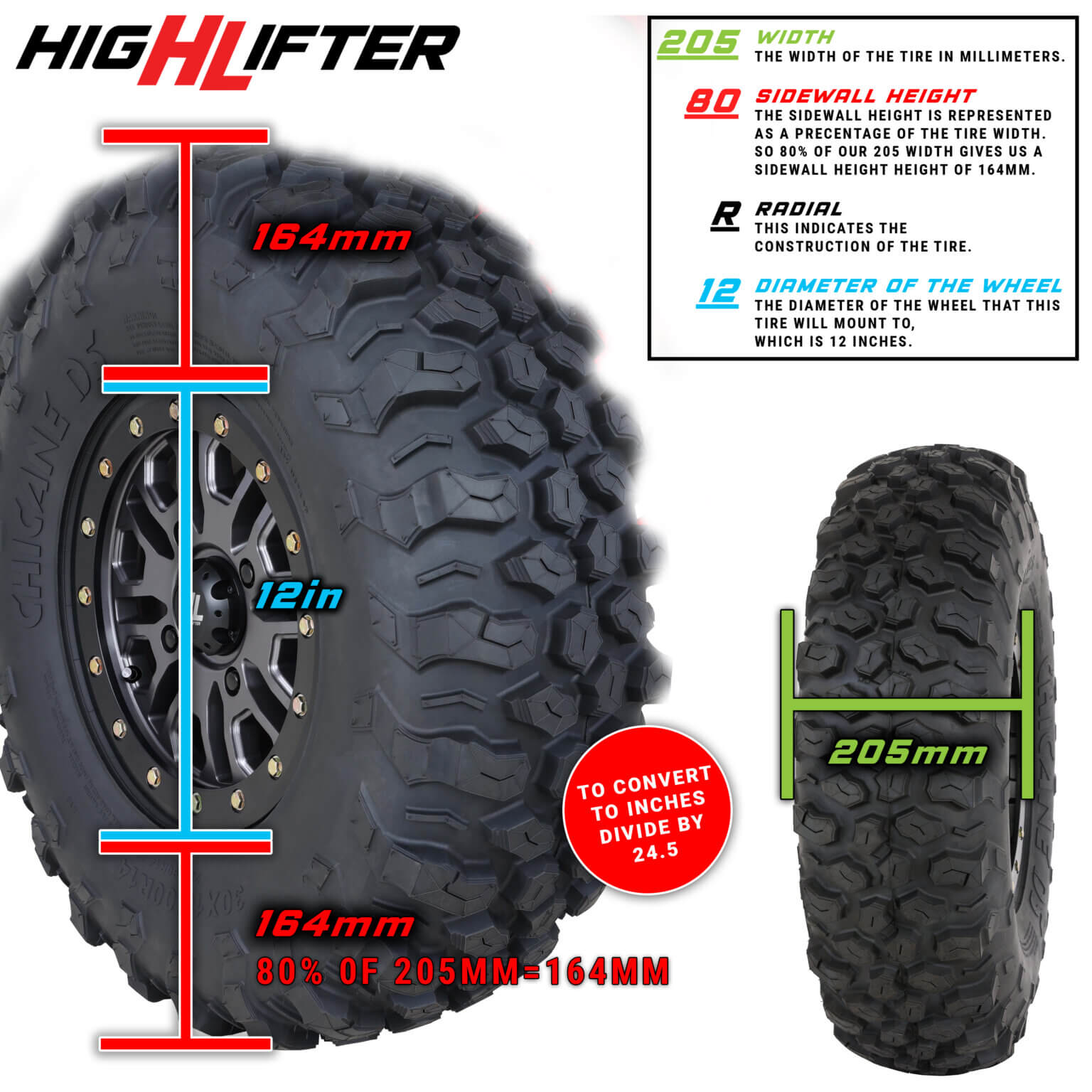 How to Measure UTV & ATV Tire Size High Lifter